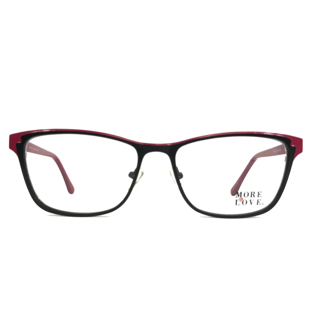 More to Love Eyeglasses Frames Meredith 1115 Black Red Cat Eye 56-17-140
